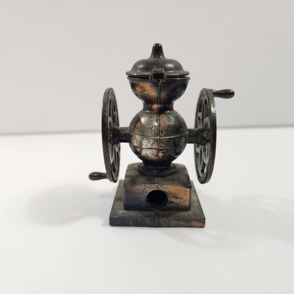 Antique Coffee Grinder Bronze Metal Diecast Pencil Sharpener - Picture 3 of 12